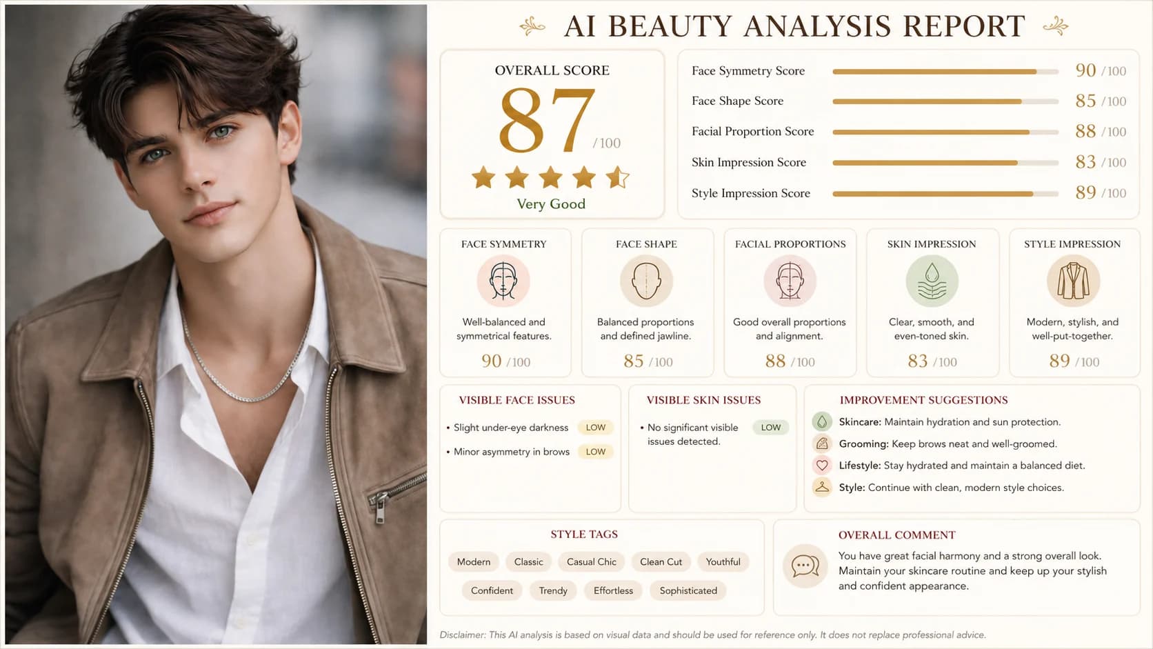 Face Shape Analyzer and Face Shape Test report