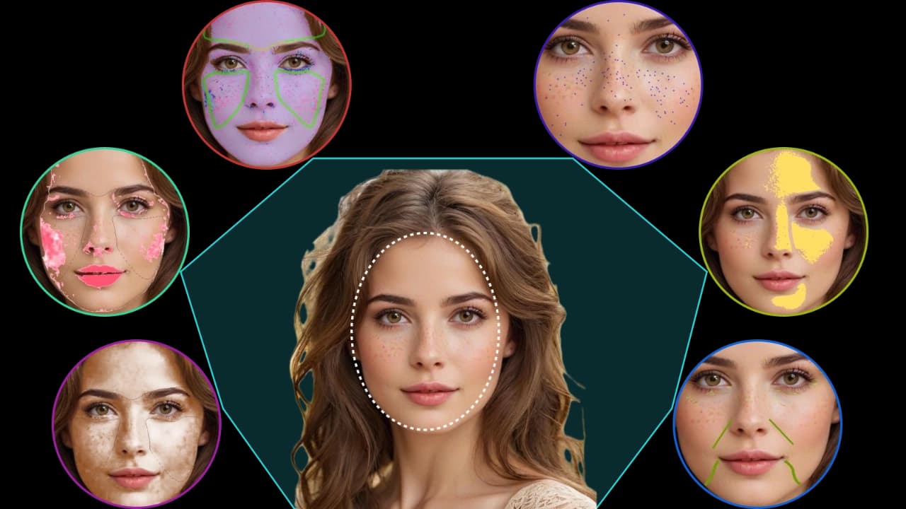 Free AI skin analysis from a selfie with visible skin metrics