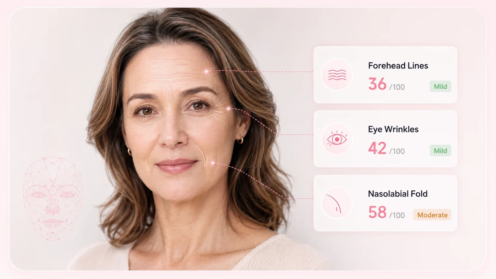 Skin type test with oiliness hydration and texture analysis